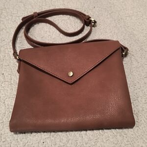 Antik Kraft Brown Crossbody Envelope Purse Bag Adjustable Strap